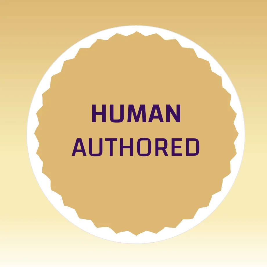 Goldenes Siegel mit der Aufschrift «Human Authored»