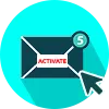 Briefumschlag-Icon mit «Activate» und Mauszeiger zur Phishing-Übungsvorlage «Generated Message Activate Now!»